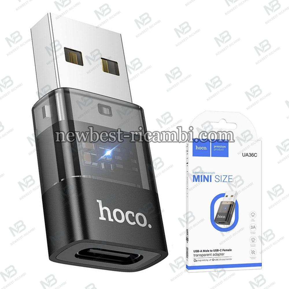 USB-C to USB-A Adapter Hoco UA36C Black in Blister