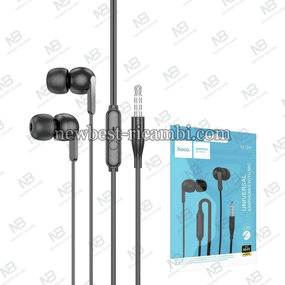 Handsfree 3.5mm Hoco M124 Earphones Black in Blister