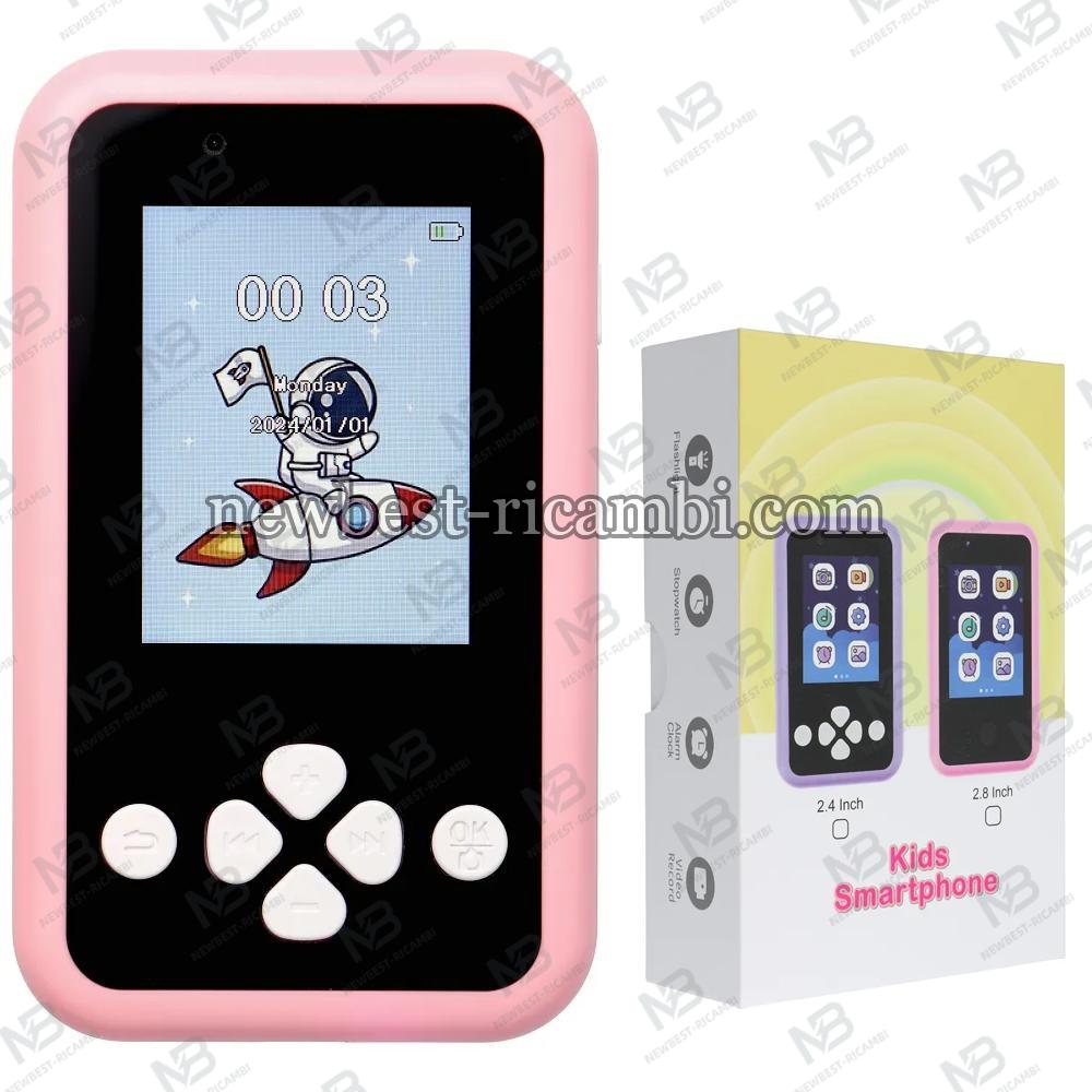 Game Console For Kids With IPS Display 2,4" With Buttons KDC-0027A Pink In Blister