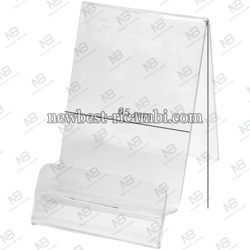 Plexi Vertical Holder / Phone Stand With Place For Price (Smartphone - 65MM)