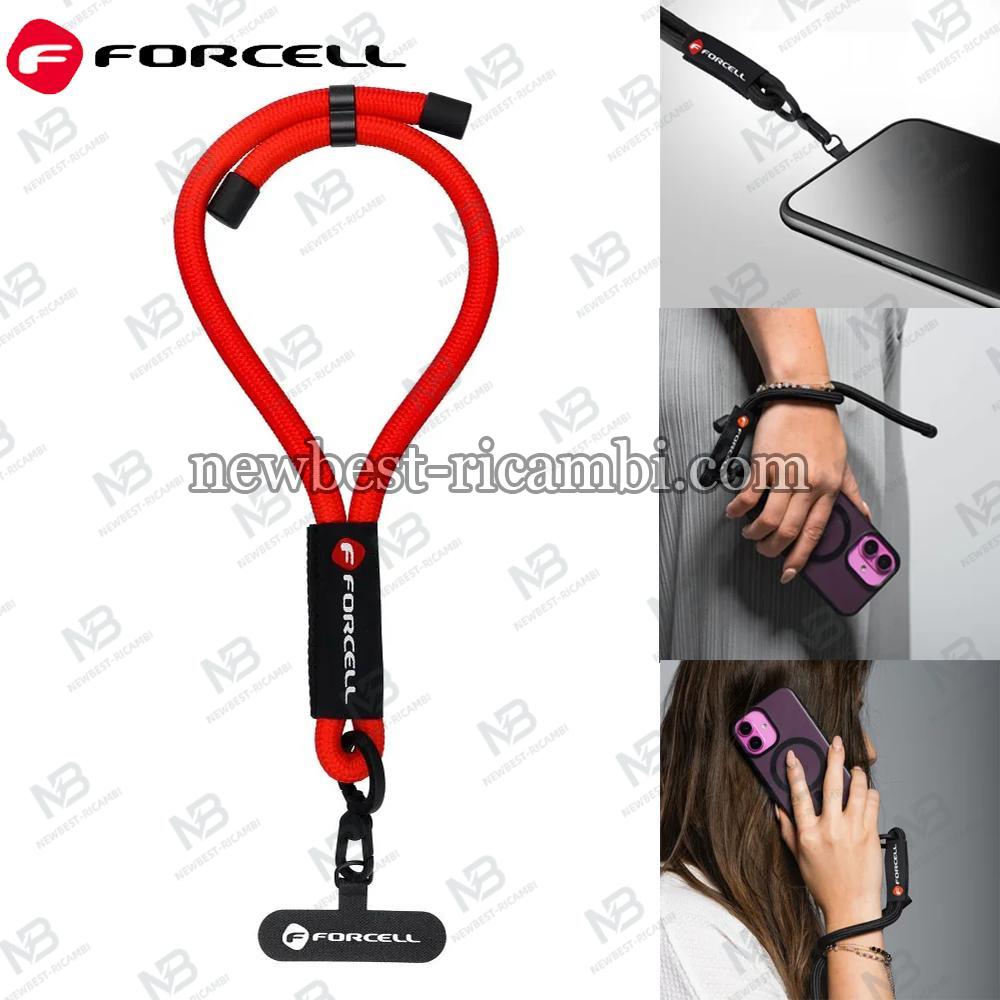 FORCELL F-DESIGN R10X40 Wrist Phone Lanyard With Adjustable Length (Max 20CM In The Loop) Red In Blister