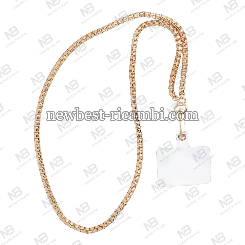CHAIN #82 Phone Lanyard Phone Pendant / Cord Length 80CM (40CM In The Loop) / On Neck - Gold