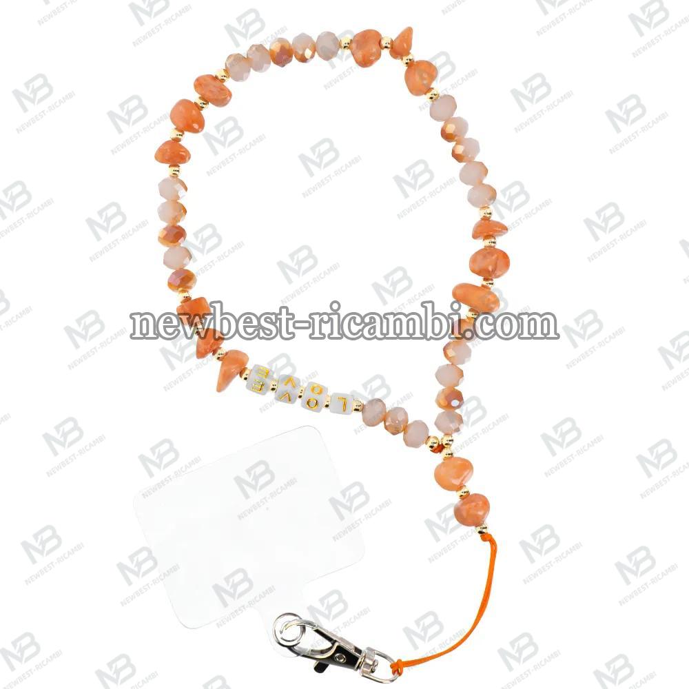 LOVE Phone Lanyard Phone Pendant / Cord Length 44CM (22CM In The Loop) / On Hand - Orange