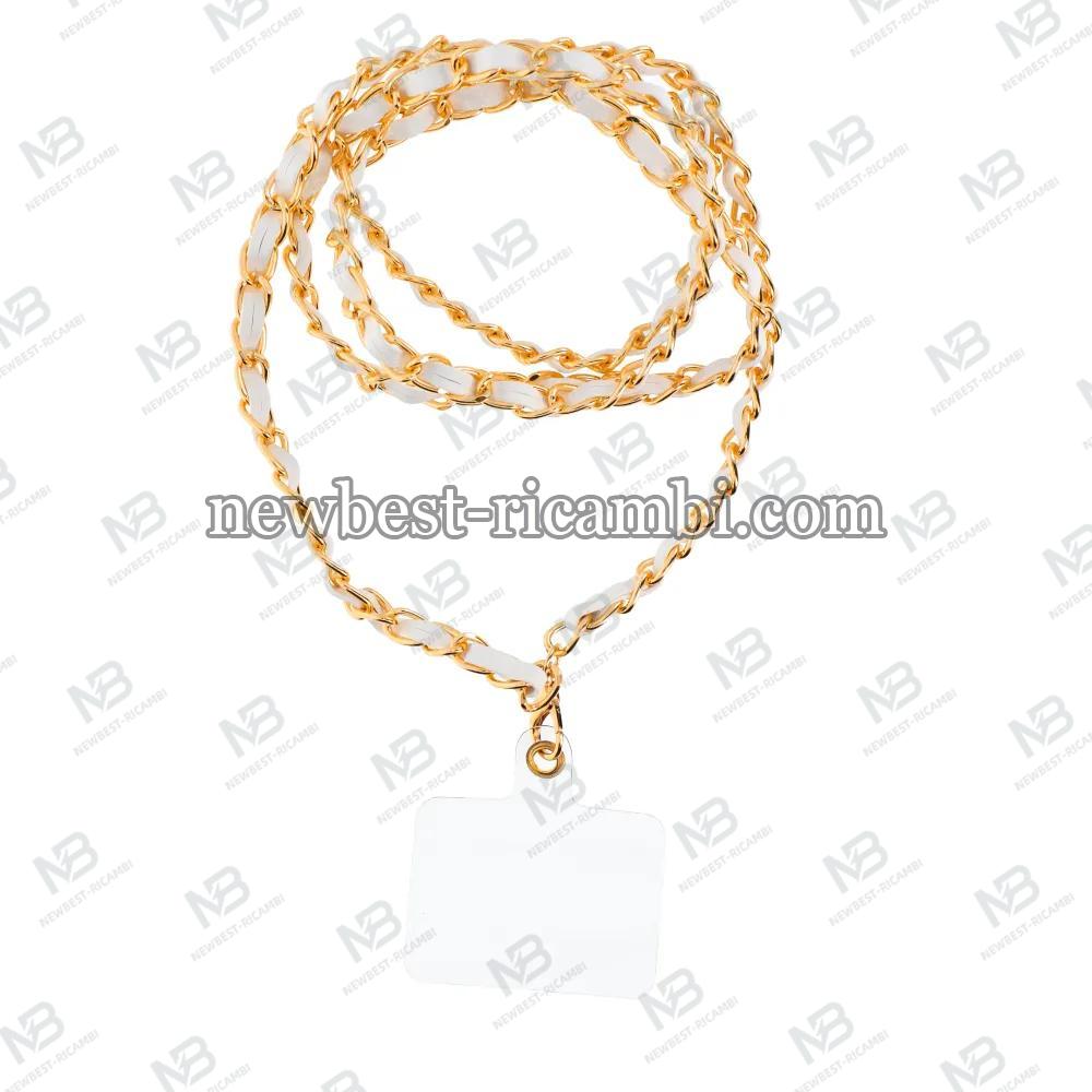 STRAP Phone Lanyard Phone Pendant Cord Length 116CM (58CM In The Loop) On Neck - White