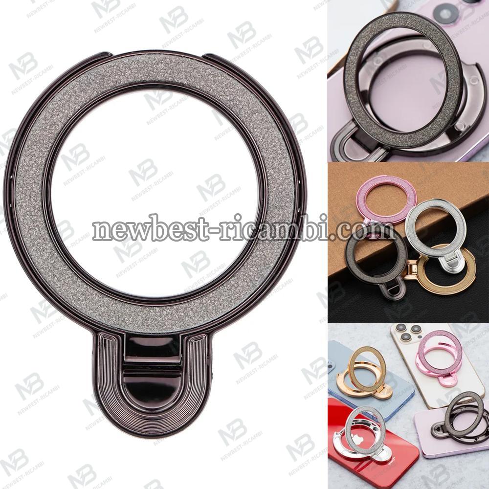 Phone Stand CIRCLE GLITTER - Stick-On - Black In Blister