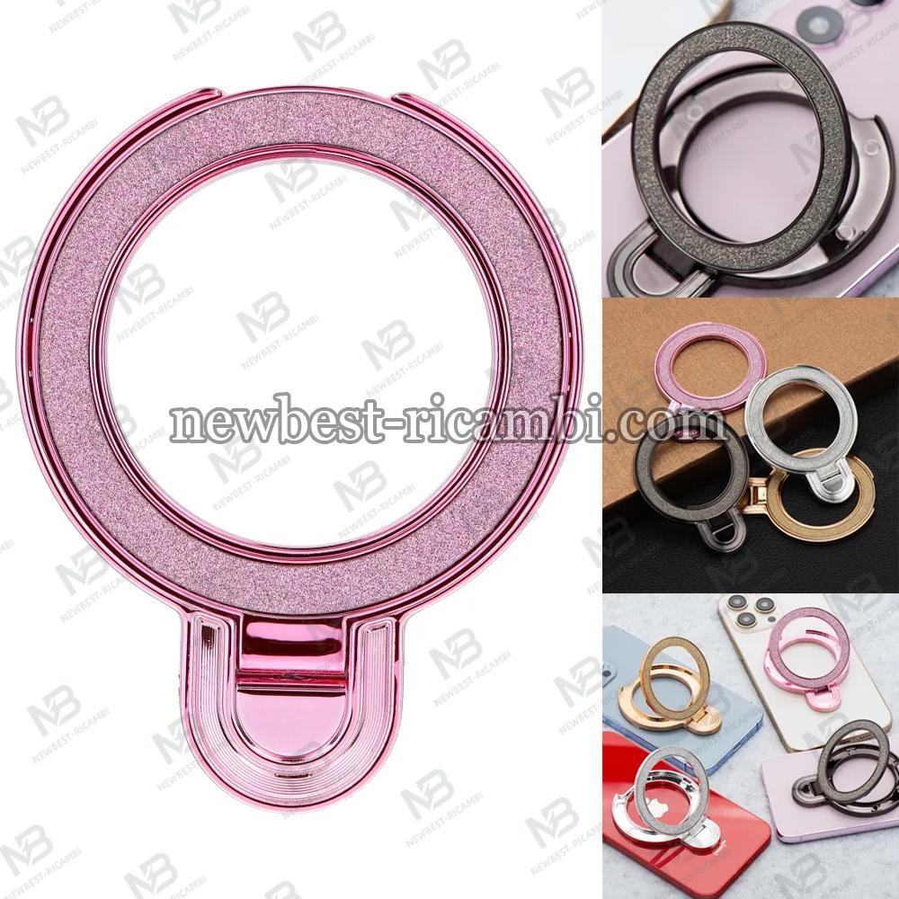 Phone Stand CIRCLE GLITTER - Stick-On - Pink In Blister