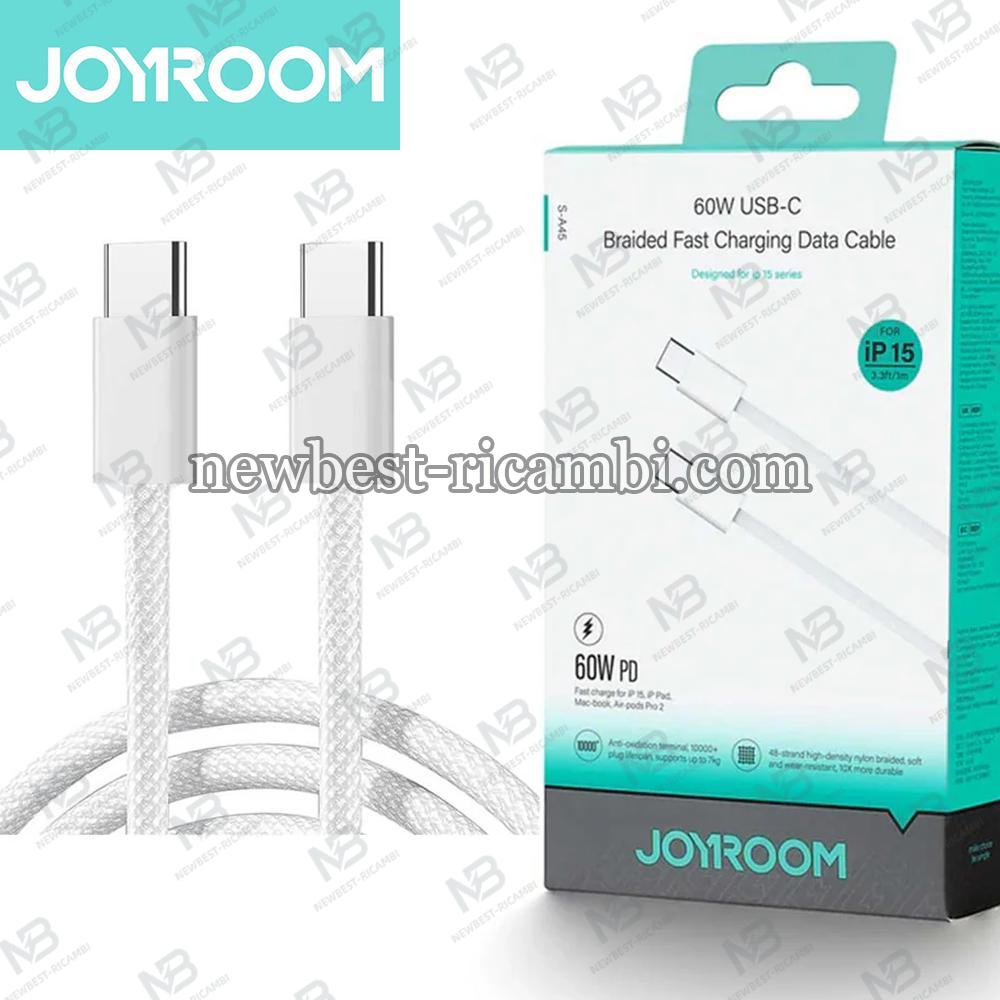 USB-C to USB-C Cable Joyroom S-A45 60W 3A 1m White In Blister