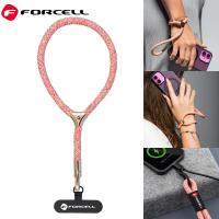FORCELL F-DESIGN L8X36 Wrist Phone Lanyard With Adjustable Length (Max 18CM In The Loop) Pink White In Blister