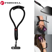 FORCELL F-DESIGN R10X40 Wrist Phone Lanyard With Adjustable Length (Max 20CM In The Loop) Black In Blister