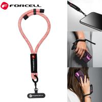 FORCELL F-DESIGN R10X40 Wrist Phone Lanyard With Adjustable Length (Max 20CM In The Loop) Pink White In Blister
