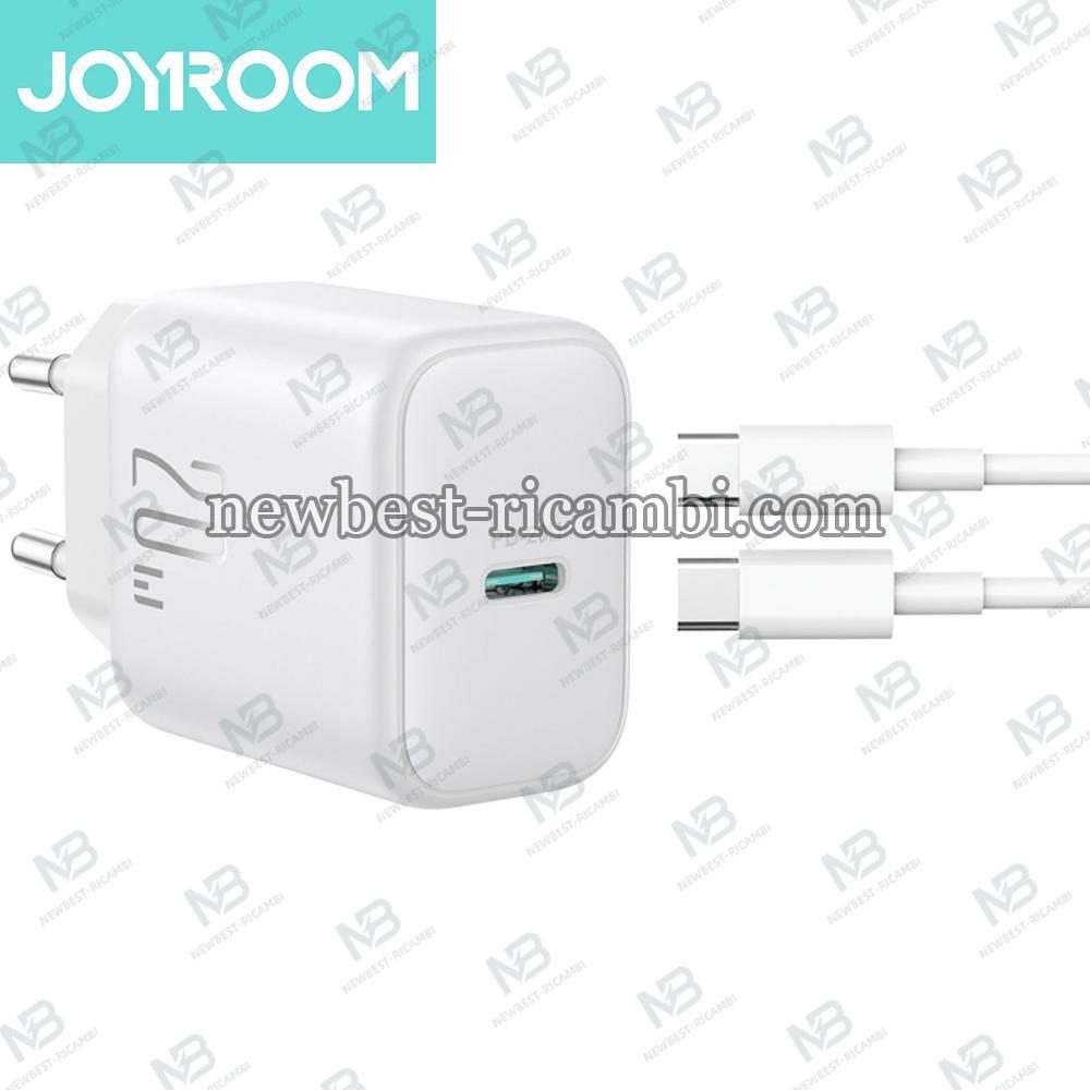 Wall Charger Joyroom JR-TCF20 20W 3A 1 x USB-C with USB-C Cable White In Blister