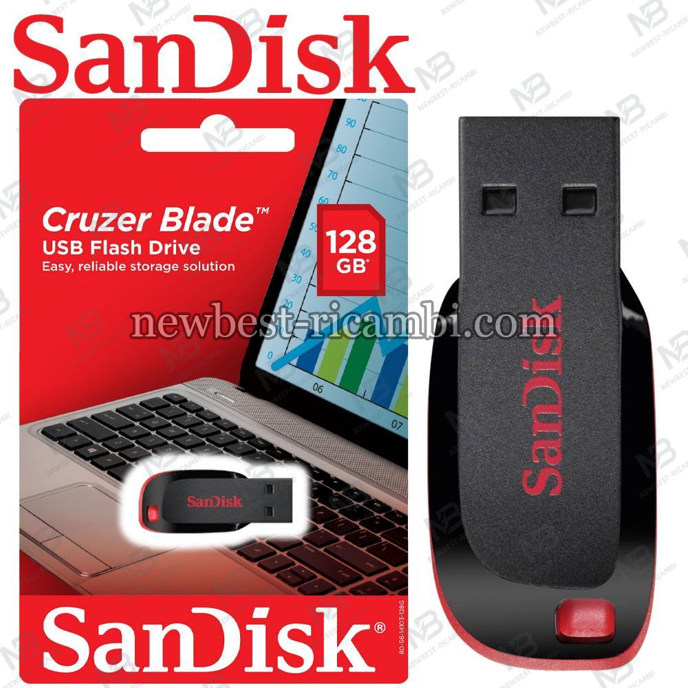 USB-A 2.0 FlashDrive SanDisk Cruzer Blade 128Gb SDCZ50-128G-B35 In Blister