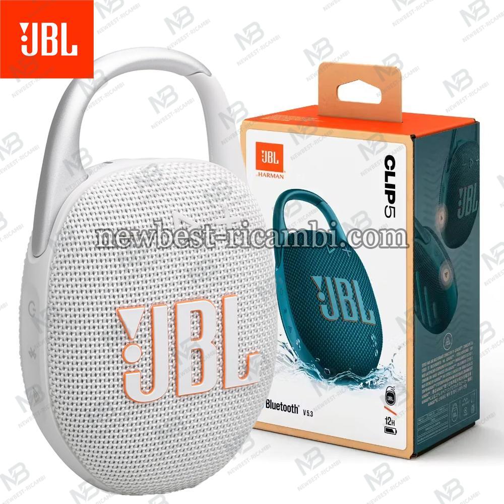 JBL Clip 5 - Ultra-Portable Water- and Dust-Resistant Bluetooth Speaker White In Blister