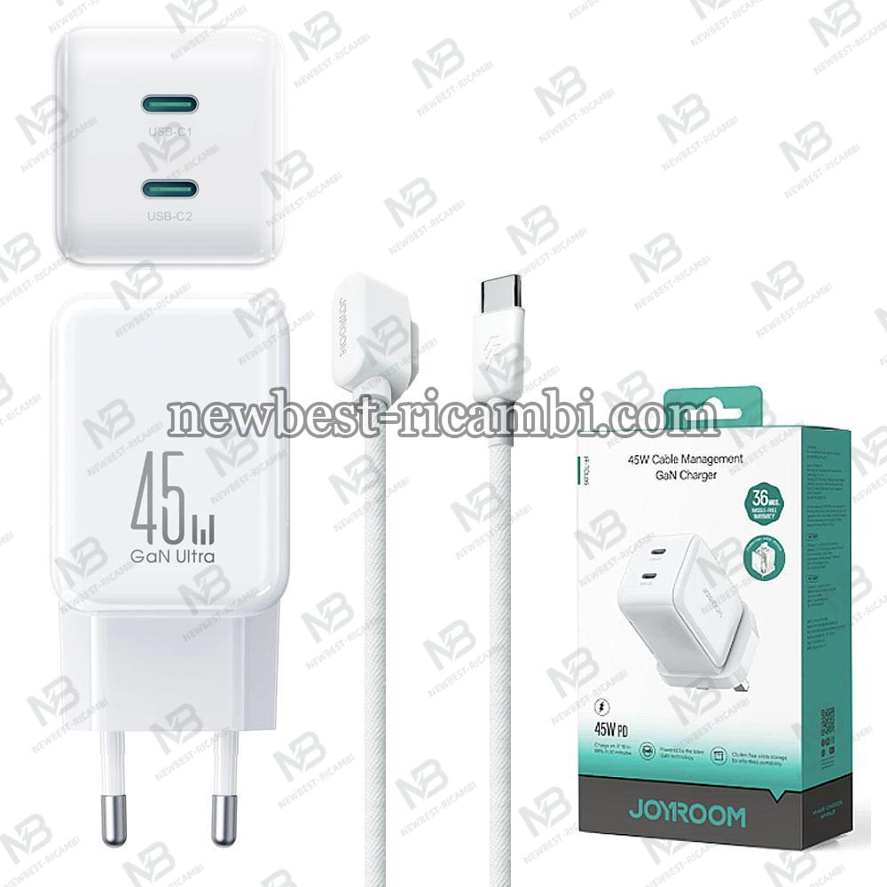 Wall Charger Joyroom JR-TCL05 45W 3A 2 x USB-C with USB-C Cable White in Blister