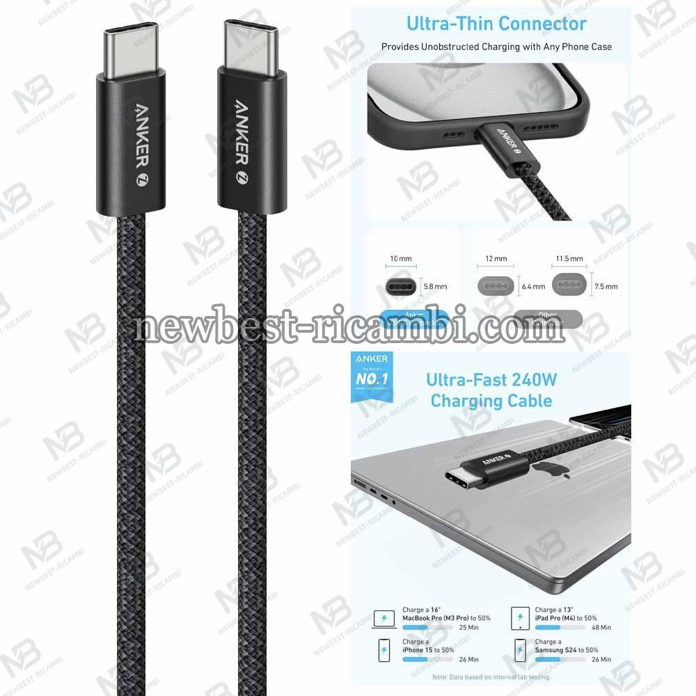 USB-C to USB-C Cable Anker Zolo 240W 1.8m Black A8060H12 in Blister