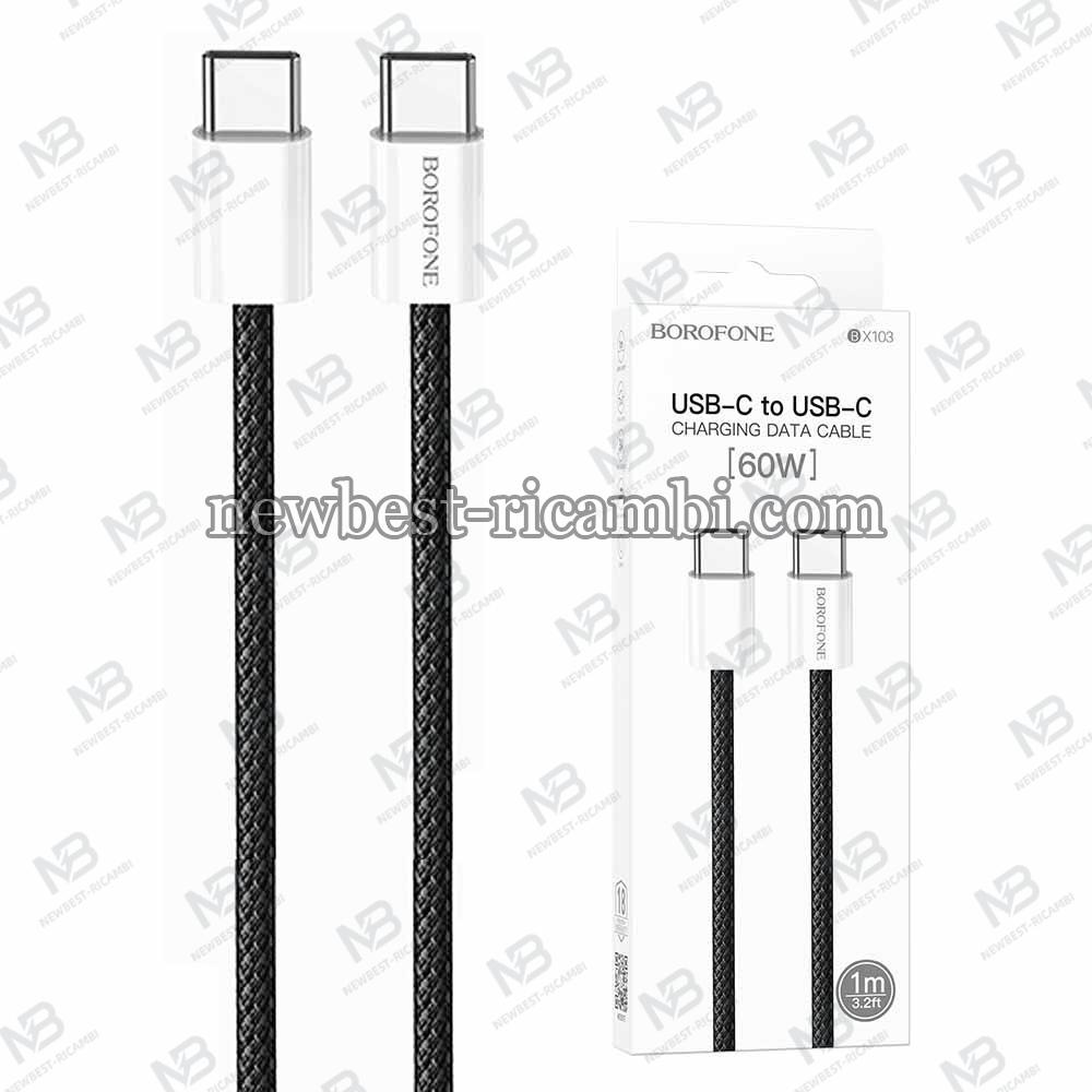 USB-C to USB-C Cable Borofone BX103 60W 3A 1m Black in Blister