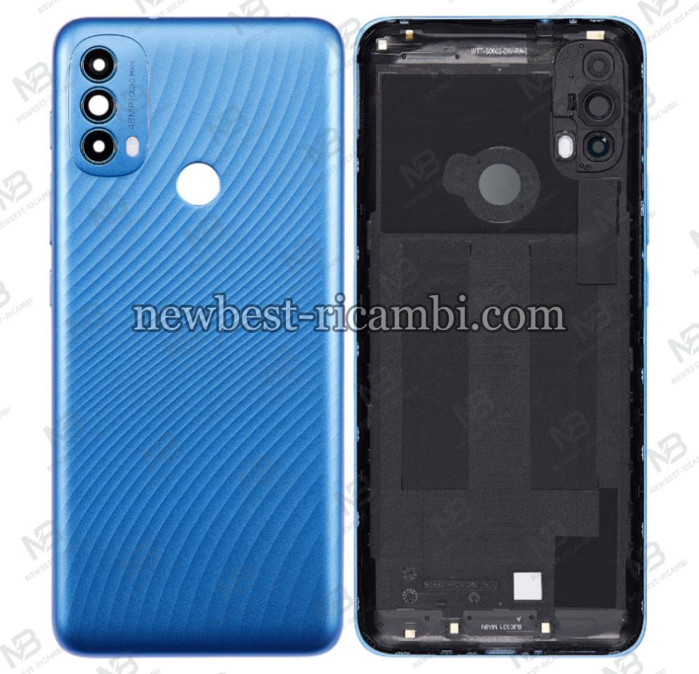 Motorola Moto E30  XT-2159 Back Cover + Camera Glass Blue Original