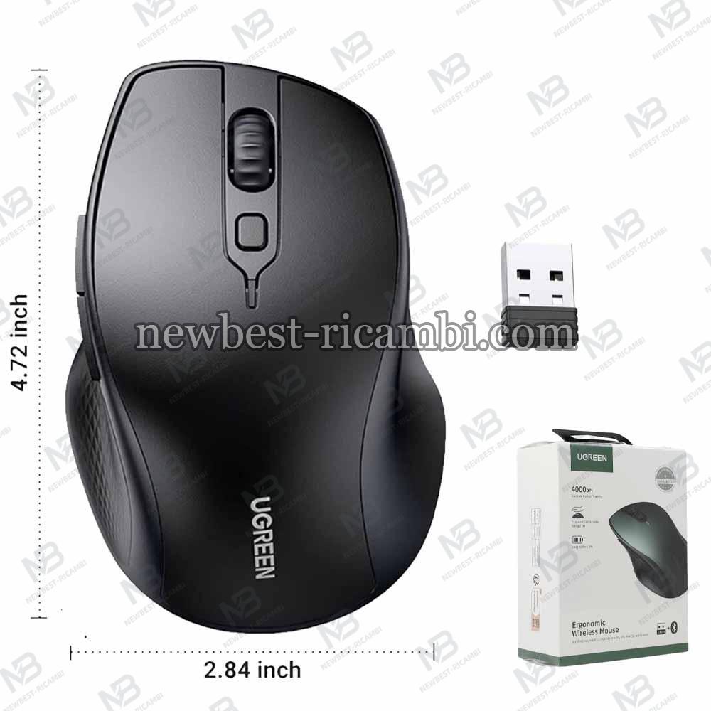 Wireless Mouse UGREEN MU101 4000DPI BT / Wi-Fi Black in Blister