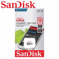 SANDISK Ultra 16GB microSDHC memory card SDSQUNR-016G-GN3MN In Blister