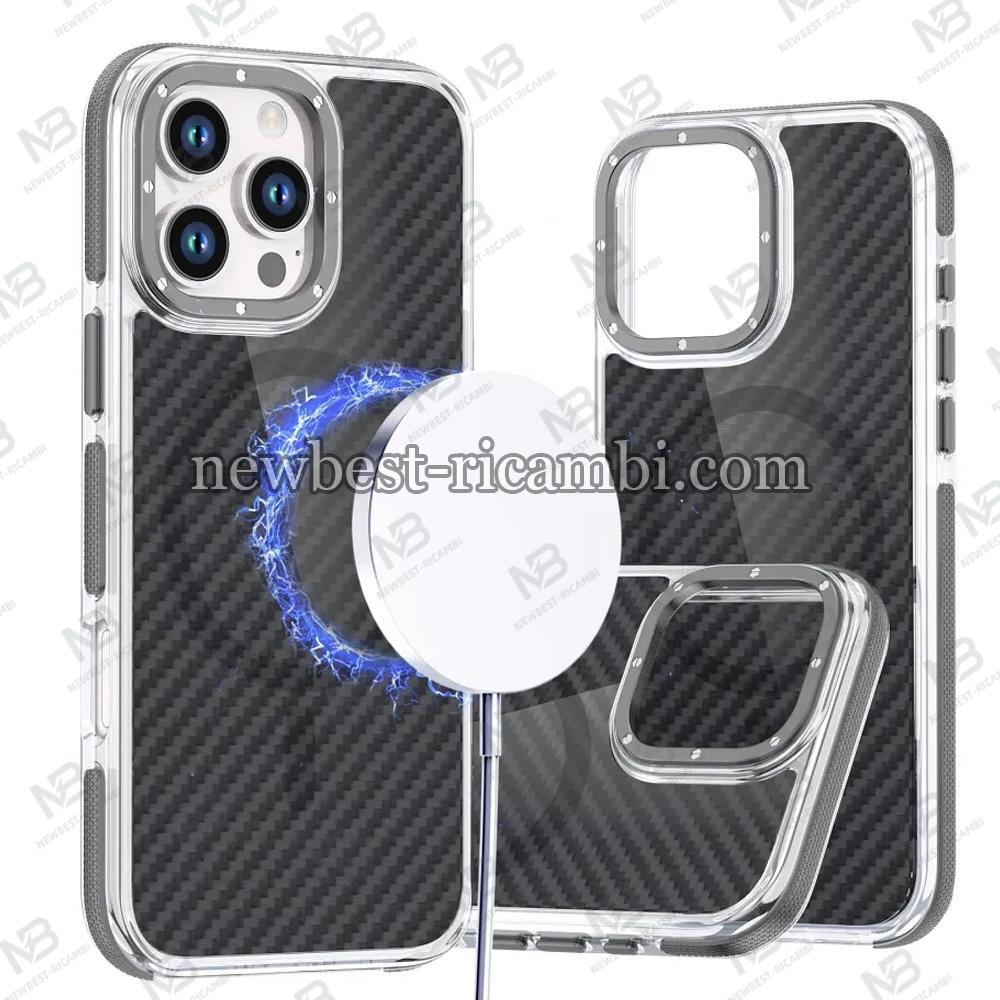 FIBER Case Comapitble With MagSafe For IPHONE 17 Pro Max Grey In Blister