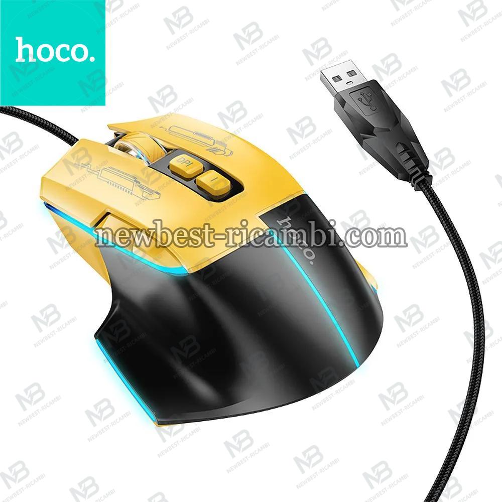 Wire Gaming Mouse Hoco USB A 3600 Dpi GM31 Black Yellow In Blister