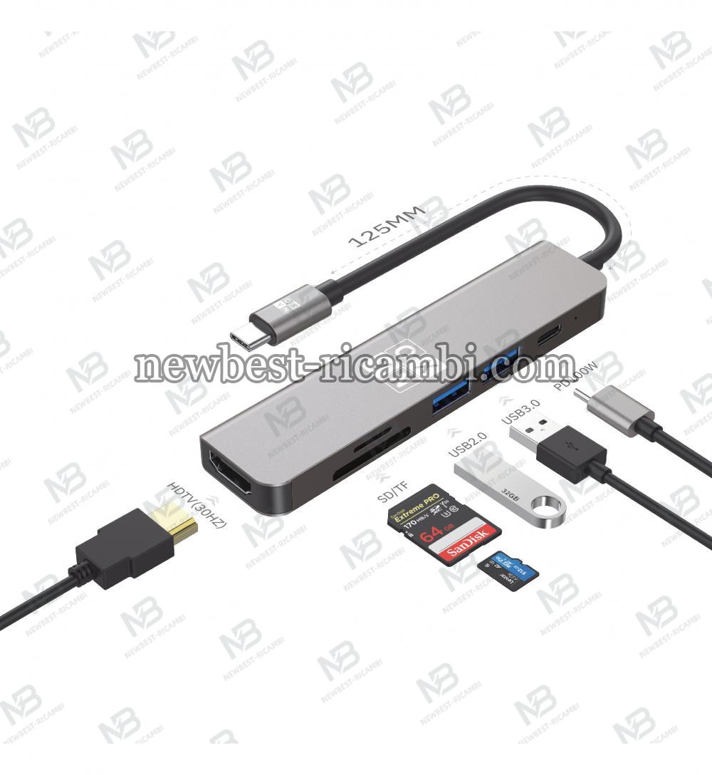 OXYN HUB05 USB C 6 IN 1 - BYL2010
