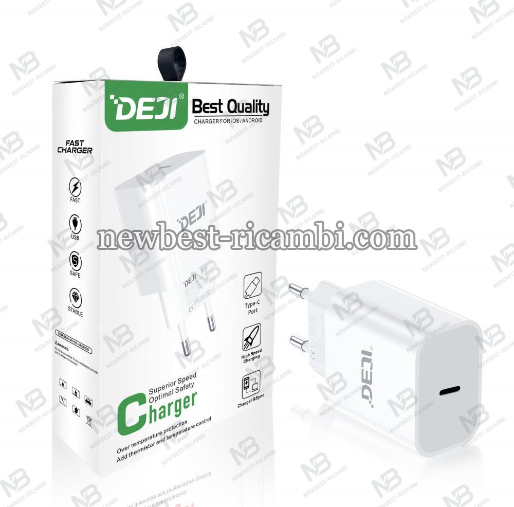 DEJI 20W GaN Charger With Type-C European Standard White In Blister