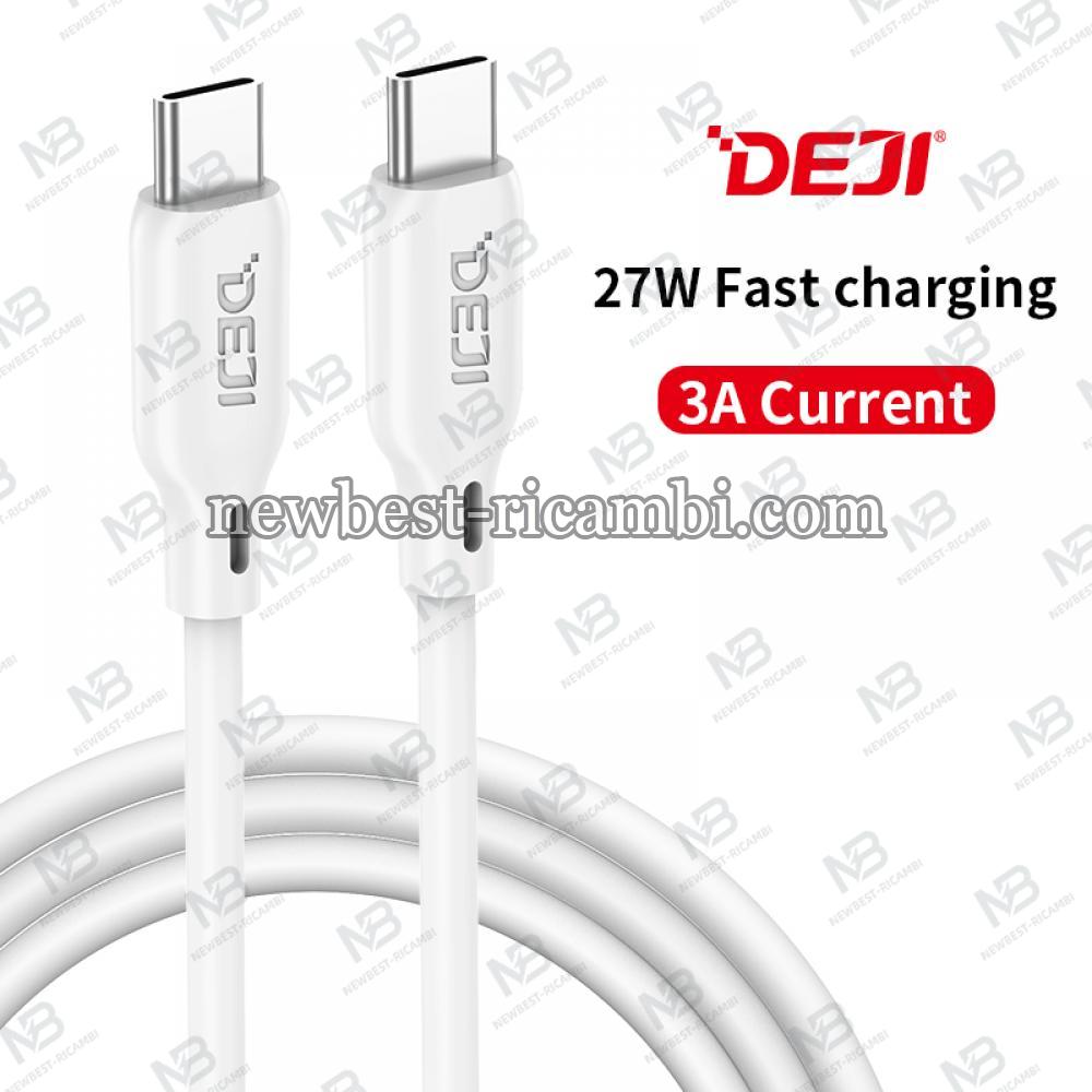 Deji DJ-C16 Type-C To Type-C Fast Charging USB Data Cable 1M 3.0A Soft Silicone In Blister