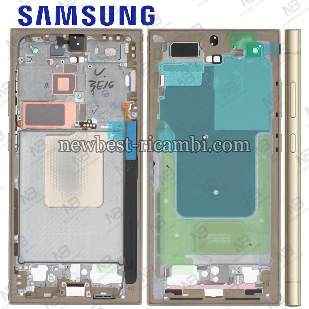 Samsung Galaxy S24 Ultra S928 Middle Frame + Side Key Yellow Service Pack