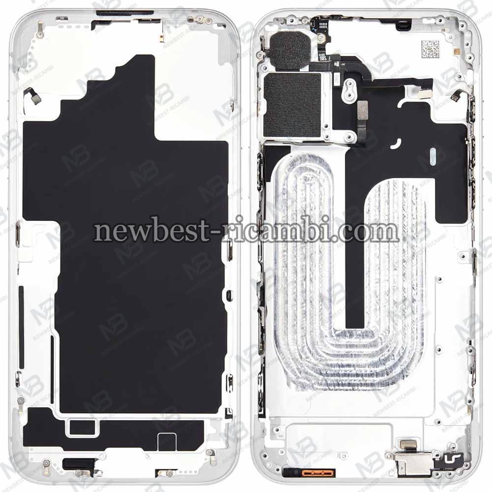 iPhone 16 Plus Middle Frame + Power Volume And Photo Key + Full Flex White Titanium Disassembled Grade A Original
