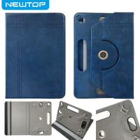 NEWTOP COVER TABLET UNIVERSALE IN PELLE PU RUOTABILE 360° ELASTICO 10" 16:9 (Universale 10 pollici - Blu)