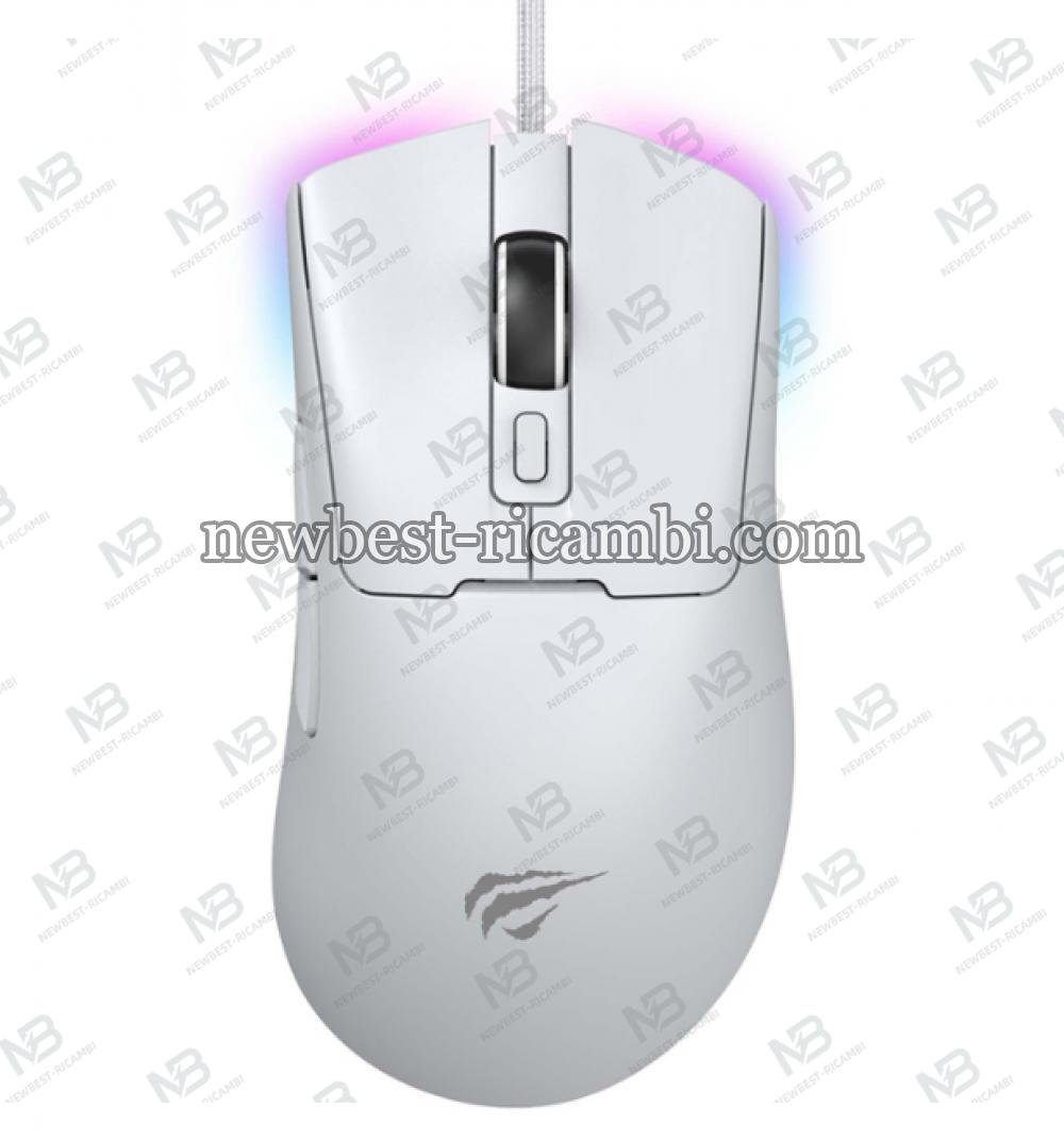 Wired Gaming Mouse HAVIT MS966 RGB 800DPI - 12000DPI 1.6m White in Blister