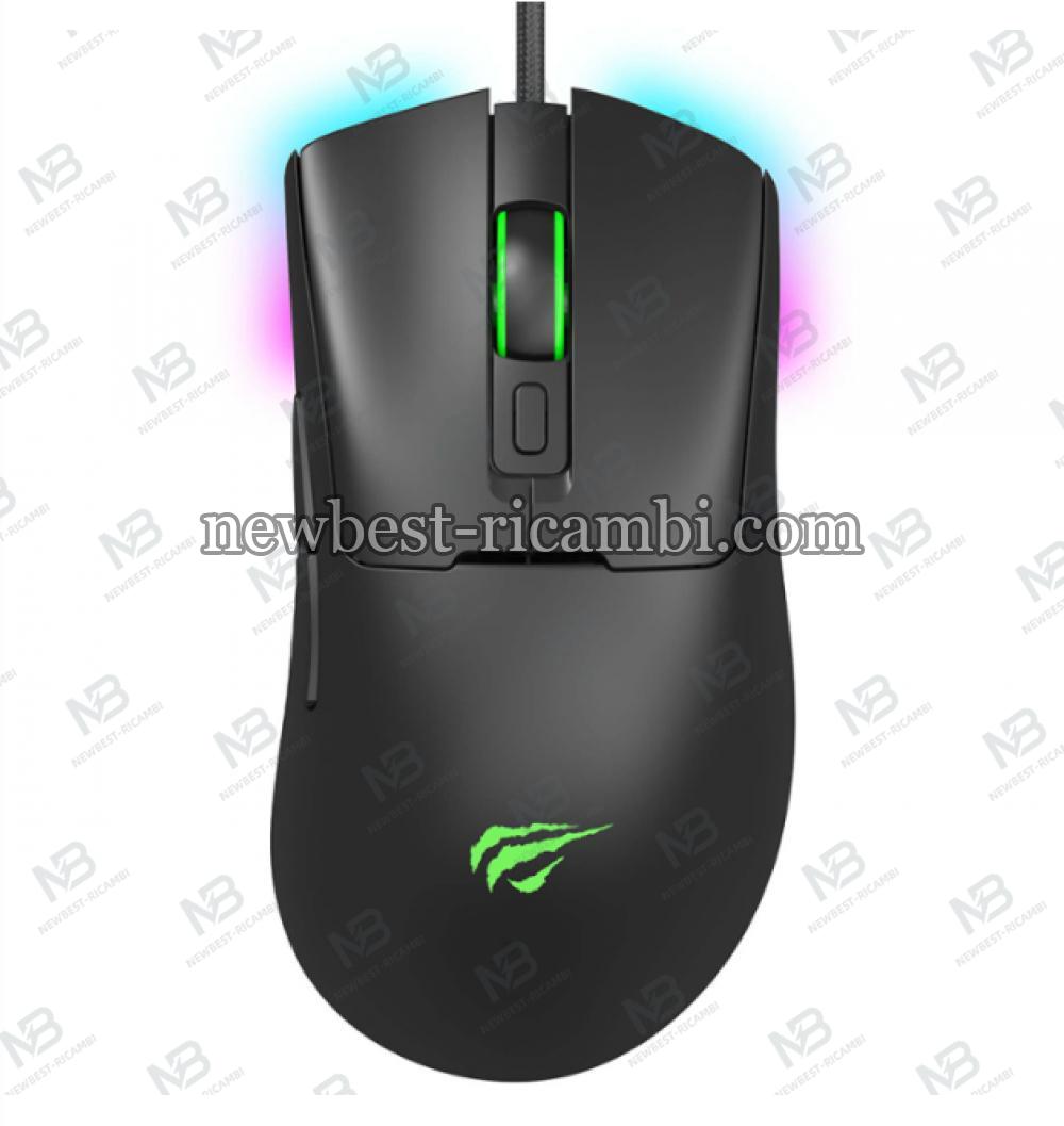 Wired Gaming Mouse HAVIT MS966 RGB 800DPI - 12000DPI 1.6m Black in Blister 