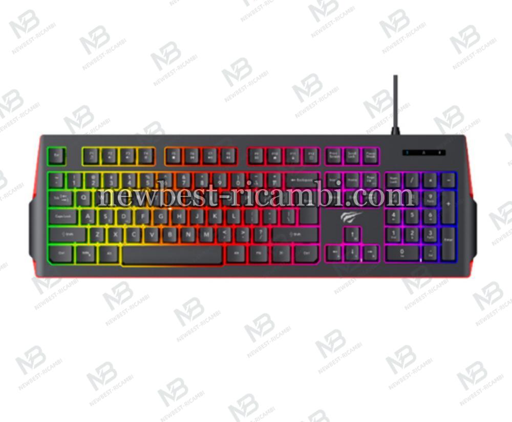 Wired Gaming Keyboard HAVIT KB866L RGB 1.4m Black Red in Blister