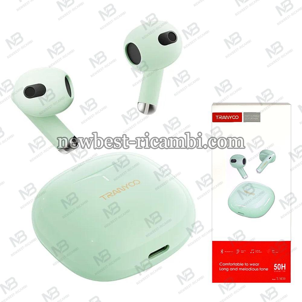 TRANYOO Wireless Earphones Bluetooth T-M30 Green In Blister