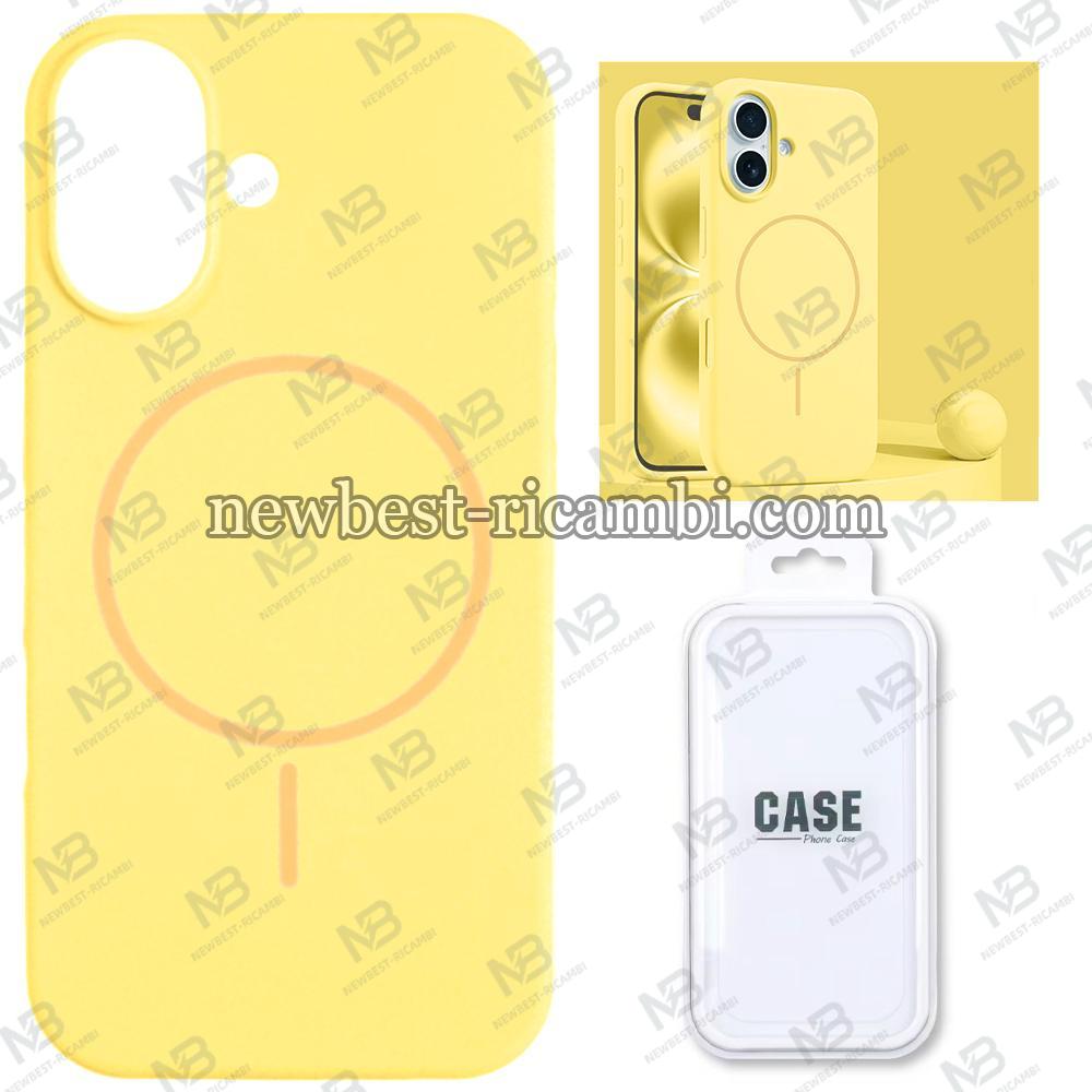 Silicon Cover with Magnetic Case for iPhone 17 Yellow In Blister