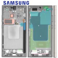 Samsung Galaxy S24 Ultra S928 Middle Frame + Side Key Gray Service Pack