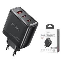 Wall Charger Yesido YC144C 65W 3.25A 1 x USB-A - 2 x USB-C with USB-C Cable Black in Blister