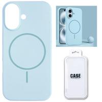 Silicon Cover with Magnetic Case for iPhone 17 Light Blue In Blister