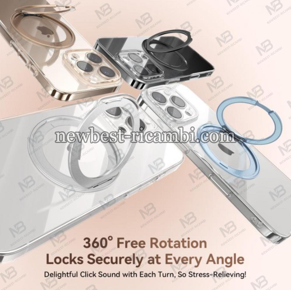 Joyroom JR-16JL8 Ultra-Thin Magnetic Phone Case with 360° Rotatable Ring Stand for iP 16 Pro Max Gold