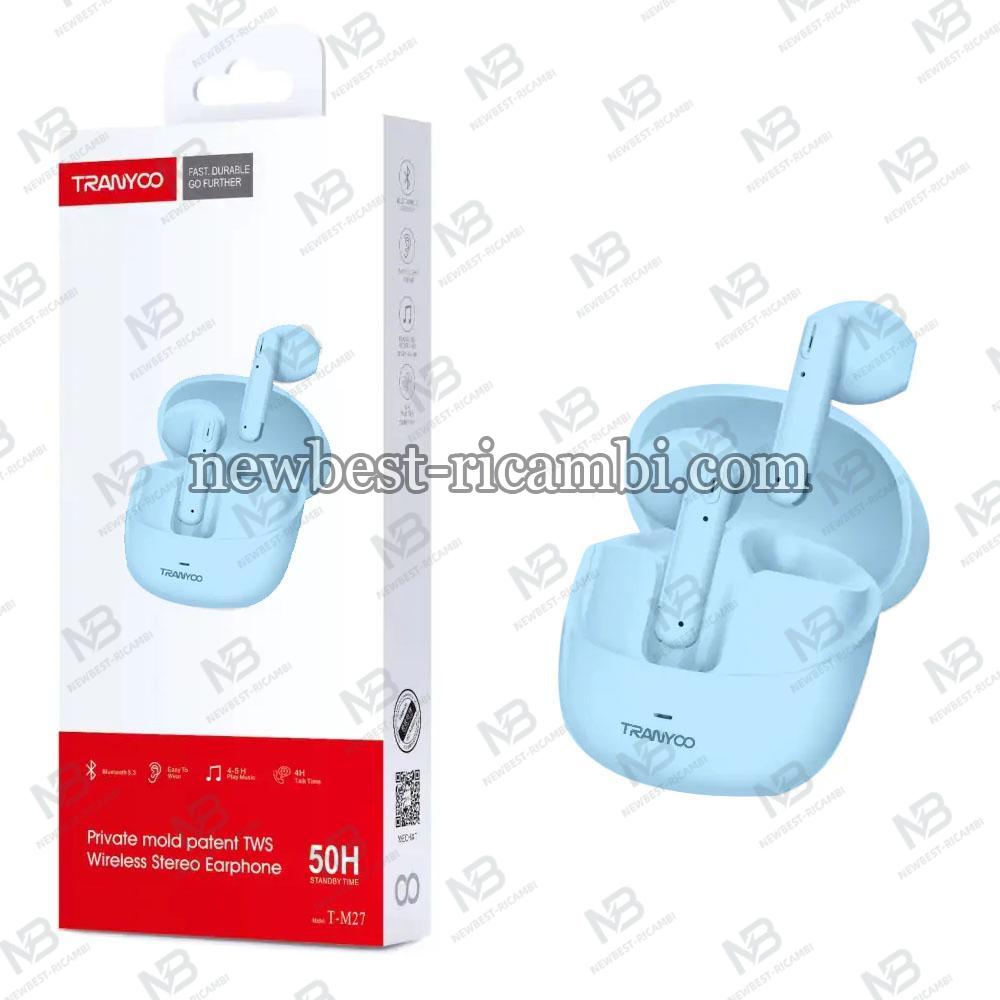 TRANYOO Wireless Earphones Bluetooth T-M27 Blue In Blister