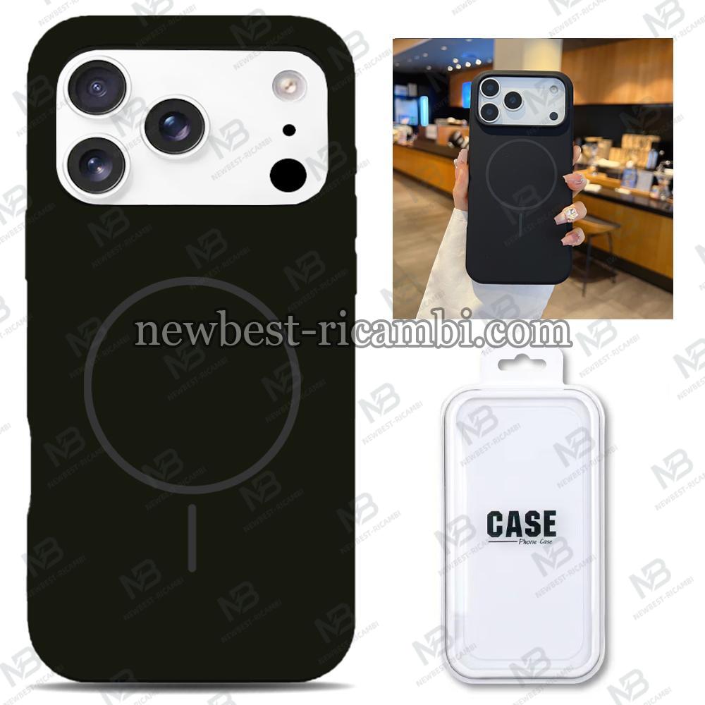 Silicon Cover with Magnetic Case for iPhone 17 Pro Max Black In Blister