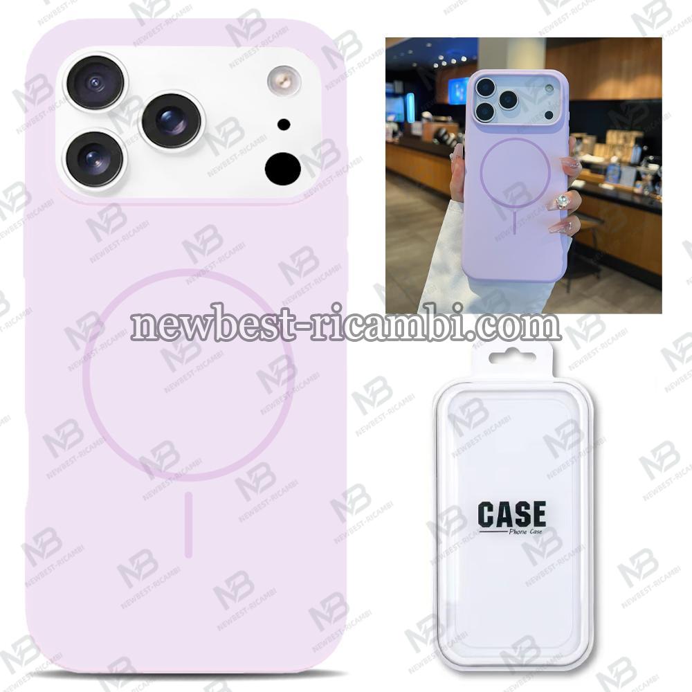 Silicon Cover with Magnetic Case for iPhone 17 Pro Max Purple In Blister
