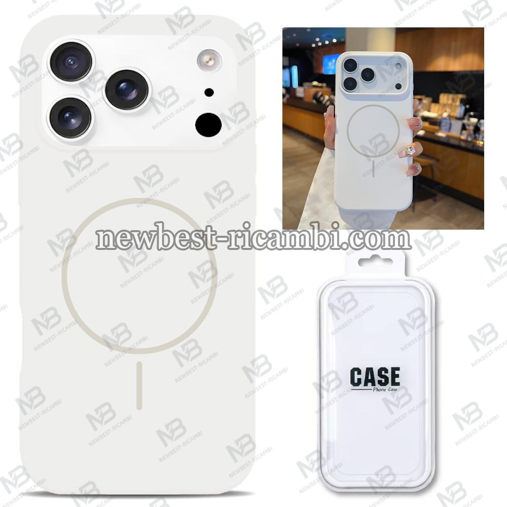 Silicon Cover with Magnetic Case for iPhone 17 Pro White In Blister