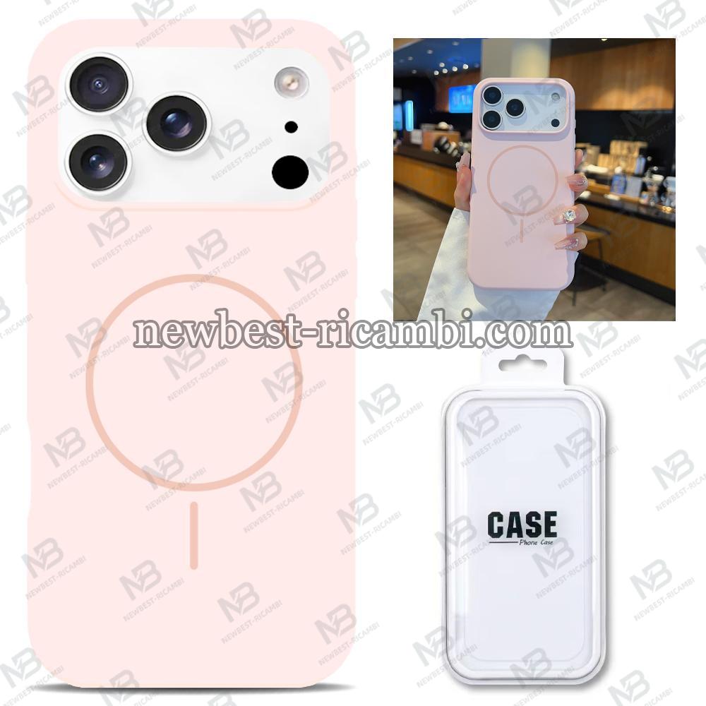 Silicon Cover with Magnetic Case for iPhone 17 Pro Pink In Blister