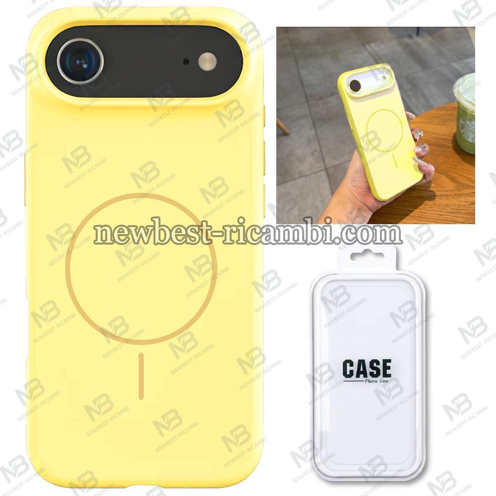 Silicon Cover with Magnetic Case for iPhone 17 Air Yellow in Blister