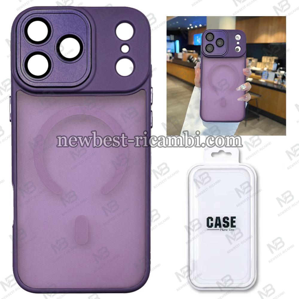 TPU Cover with Magnetic Case and Back Camera Protection for iPhone 17 Pro Max Purple In Blister
