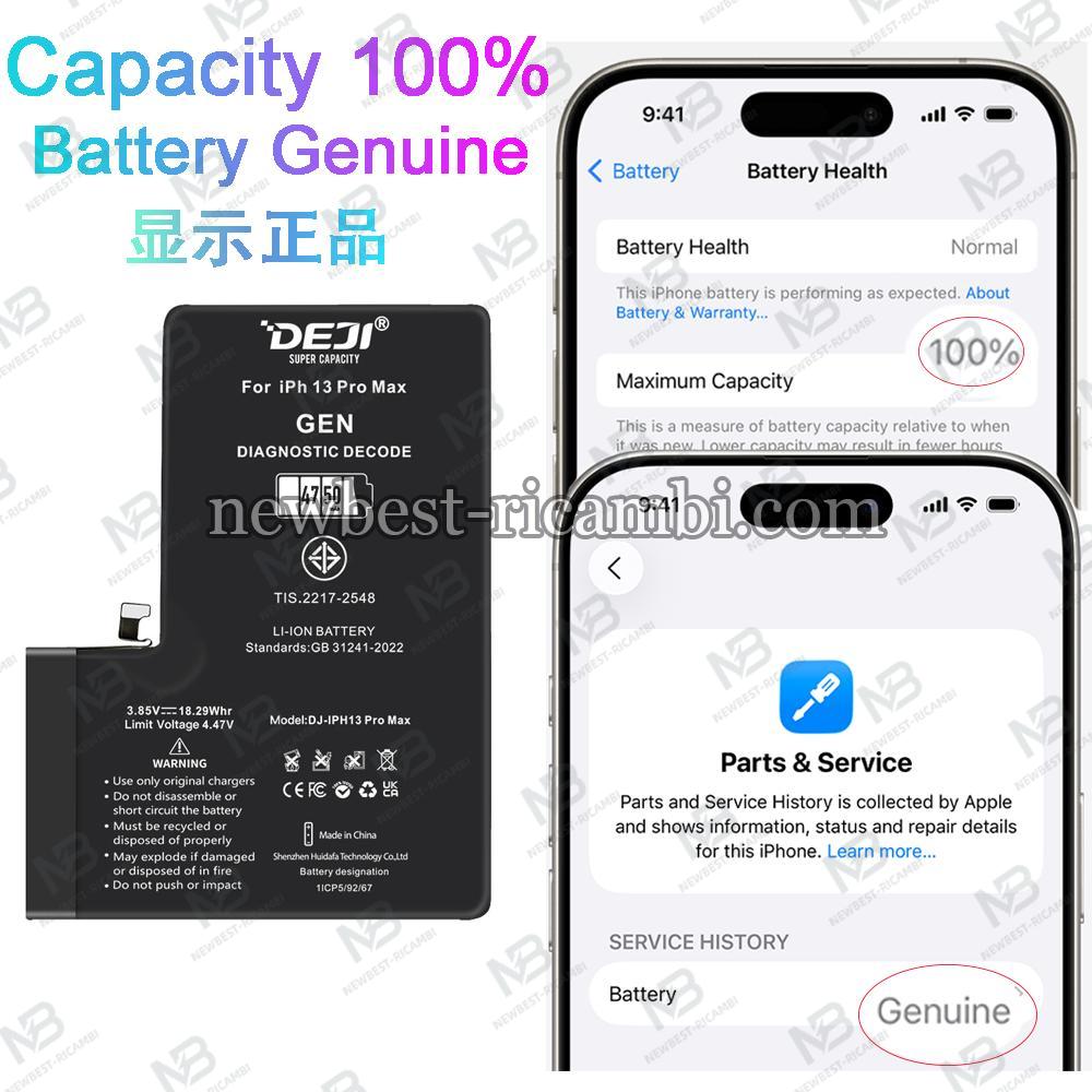 Deji iPhone 13 Pro Max 4750mAh Decode Battery Genuine Self-Diagnosable