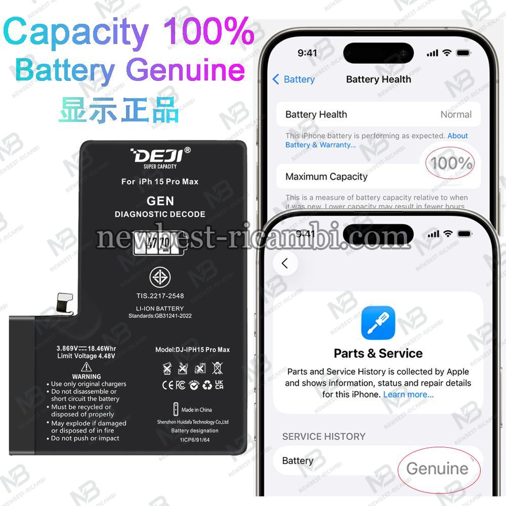 Deji iPhone 15 Pro Max 4770mAh Decode Battery Genuine Self-Diagnosable