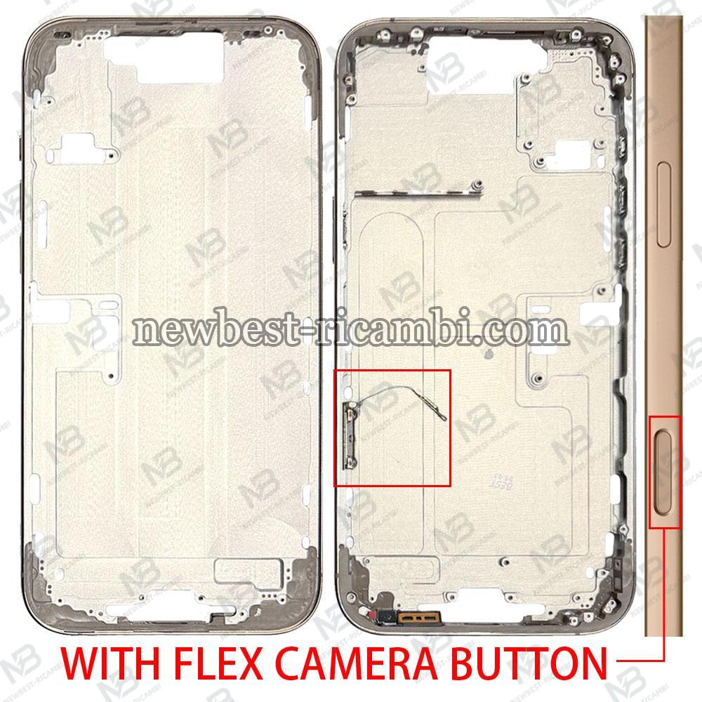 iPhone 16 Pro Max Middle Frame + Side Key + Flex Camera Button Desert Titanium